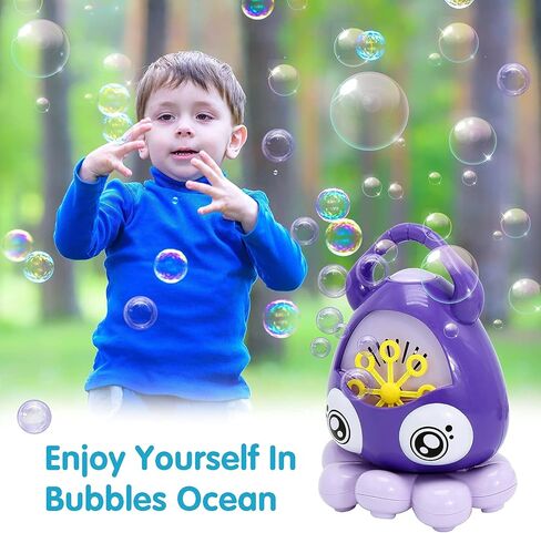 JOYIN Bubble Machine Blower for Toddlers, Octopus Auto Bubble Maker Easy to Use with Bubble Solutions for Kids 3000+ Bubbles/min, Portable Bubble Toys for Wedding Indoor Outdoor, Birthday in Saudi Arabia