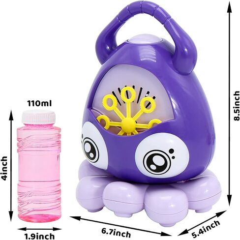 JOYIN Bubble Machine Blower for Toddlers, Octopus Auto Bubble Maker Easy to Use with Bubble Solutions for Kids 3000+ Bubbles/min, Portable Bubble Toys for Wedding Indoor Outdoor, Birthday in Saudi Arabia