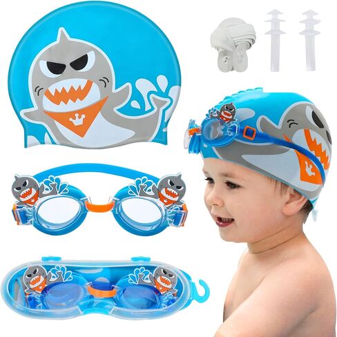 Kids Swim Goggle for Girls and Boys, Silicone Swimming Cap for Kids, Durable Comfortable Swimming Caps for Toddler Age 3-12 in Saudi Arabia