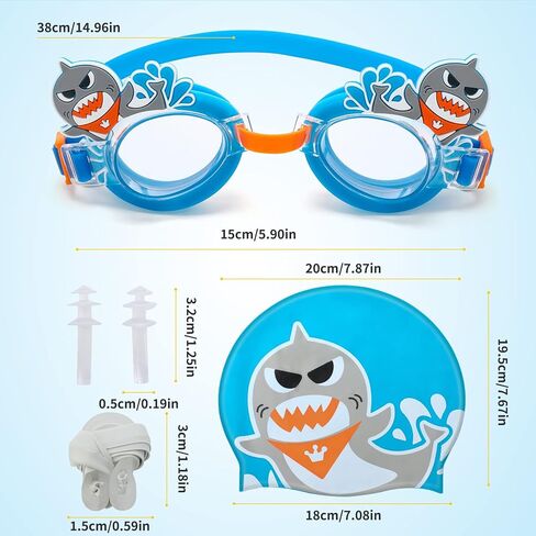 Kids Swim Goggle for Girls and Boys, Silicone Swimming Cap for Kids, Durable Comfortable Swimming Caps for Toddler Age 3-12 in Saudi Arabia