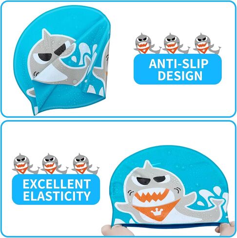 Kids Swim Goggle for Girls and Boys, Silicone Swimming Cap for Kids, Durable Comfortable Swimming Caps for Toddler Age 3-12 in Saudi Arabia