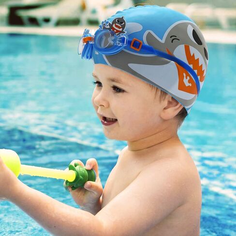 Kids Swim Goggle for Girls and Boys, Silicone Swimming Cap for Kids, Durable Comfortable Swimming Caps for Toddler Age 3-12 in Saudi Arabia