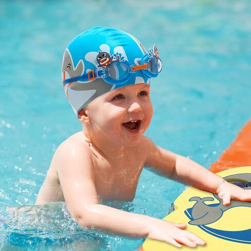 Kids Swim Goggle for Girls and Boys, Silicone Swimming Cap for Kids, Durable Comfortable Swimming Caps for Toddler Age 3-12 in Saudi Arabia