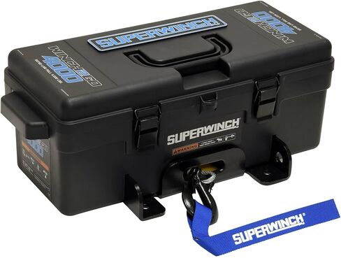 Superwinch 1140222 Winch2Go 12V DC ونش كهربائي محمول 4000 رطل/1814.4 كجم سحب خط واحد مع لوحة تركيب فولاذية، سلك هاوز مدمج، حبل سلك فولاذي 7/32 بوصة × 40 بوصة، جهاز تحكم عن بعد محمول باليد in Kuwait