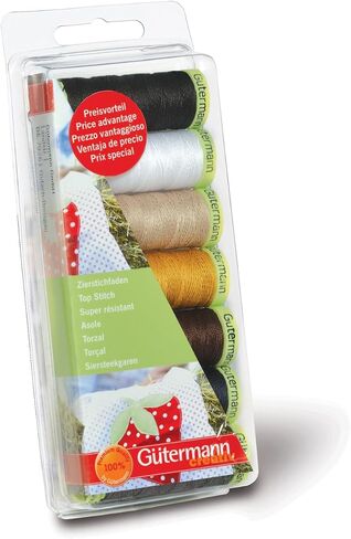 Gutermann 731154-1 مجموعة خيوط علوية 30 متر × 10 بكرات، متعددة الألوان in Saudi Arabia