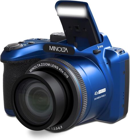 Minolta ProShot MN40Z 20MP Camera, 40X Optical Zoom, 1080p Video (Silver) | Capture sharp photos and video with intuitive controls for travel, family and everyday moments. in Saudi Arabia