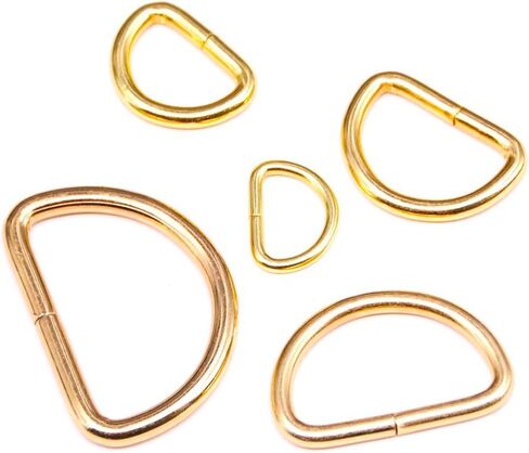 Swpeet 50 قطعة 5 أحجام 1/2 "3/4" 1 "5/4" 5/8" حلقة معدنية متعددة الأغراض D حلقة نصف دائرية D للأحزمة حقائب الأجهزة اليد لتقوم بها بنفسك in Saudi Arabia
