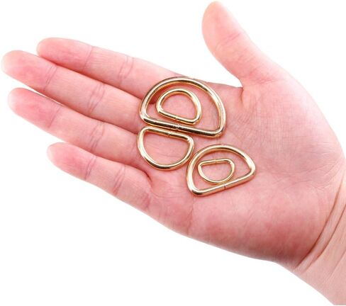 Swpeet 50 قطعة 5 أحجام 1/2 "3/4" 1 "5/4" 5/8" حلقة معدنية متعددة الأغراض D حلقة نصف دائرية D للأحزمة حقائب الأجهزة اليد لتقوم بها بنفسك in Saudi Arabia