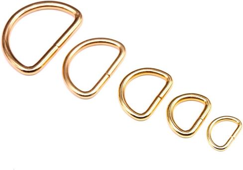 Swpeet 50 قطعة 5 أحجام 1/2 "3/4" 1 "5/4" 5/8" حلقة معدنية متعددة الأغراض D حلقة نصف دائرية D للأحزمة حقائب الأجهزة اليد لتقوم بها بنفسك in Saudi Arabia