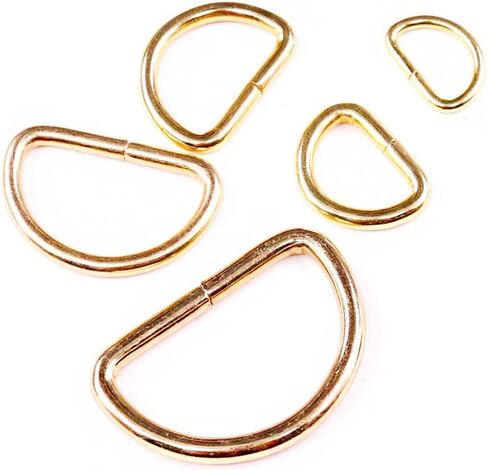 Swpeet 50 قطعة 5 أحجام 1/2 "3/4" 1 "5/4" 5/8" حلقة معدنية متعددة الأغراض D حلقة نصف دائرية D للأحزمة حقائب الأجهزة اليد لتقوم بها بنفسك in Saudi Arabia