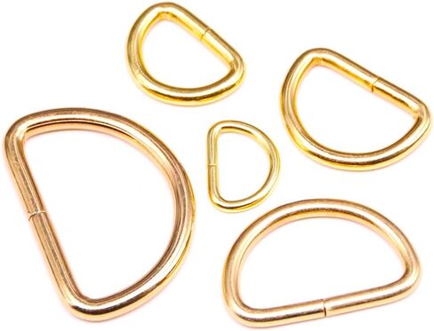 Swpeet 50 قطعة 5 أحجام 1/2 "3/4" 1 "5/4" 5/8" حلقة معدنية متعددة الأغراض D حلقة نصف دائرية D للأحزمة حقائب الأجهزة اليد لتقوم بها بنفسك in Saudi Arabia