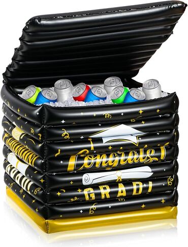 Graduation Inflatable Cooler Beverage Cooler Box 18'' x 18'' Keep up to 90 Bottle Drinks Cold Class of 2024 Graduation Decorations Inflatable Cooler for Graduation Party Supplies in Saudi Arabia