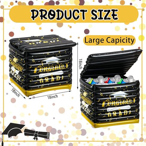 Graduation Inflatable Cooler Beverage Cooler Box 18'' x 18'' Keep up to 90 Bottle Drinks Cold Class of 2024 Graduation Decorations Inflatable Cooler for Graduation Party Supplies in Saudi Arabia