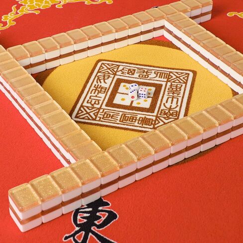 مجموعة ماجونج الصينية، مجموعة ألعاب ماجونج، 148 بلاطة أكريليك كبيرة مرقمة (1.5 بوصة)، مجموعة بلاط ماجونج مع حقيبة حمل حمراء (Mah-Jong، Ma Jong) in Kuwait