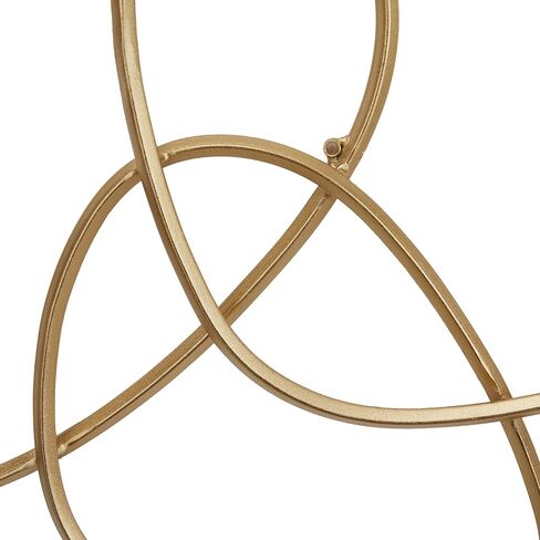 CosmoLiving by Cosmopolitan Metal مجردة ديكور جدار المنزل حلقات متشابكة منحوتة جدارية، لوحة فنية جدارية مقاس 43 بوصة × 1 بوصة × 22 بوصة، ذهبي in Kuwait