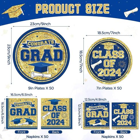 RUMIA 50 Set Graduation Party Plates and Napkins Red Black Graduation Party Supplies Class of 2024 Congrats Grad Disposable Paper Plates Napkins Dinnerware Set for 2024 Graduation Party Decorations in Saudi Arabia
