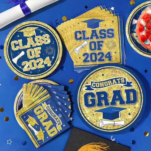 RUMIA 50 Set Graduation Party Plates and Napkins Red Black Graduation Party Supplies Class of 2024 Congrats Grad Disposable Paper Plates Napkins Dinnerware Set for 2024 Graduation Party Decorations in Saudi Arabia