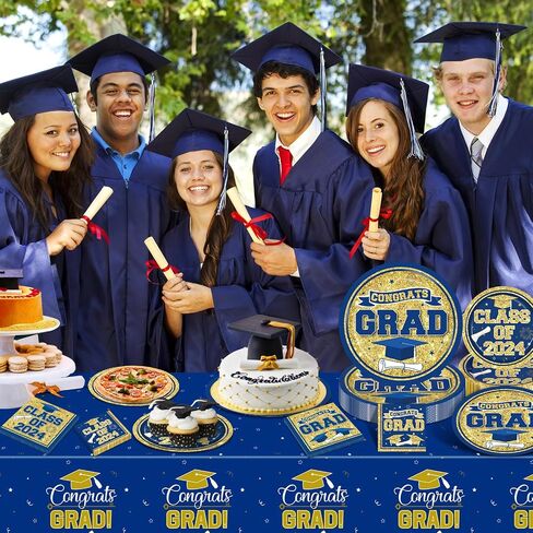 RUMIA 50 Set Graduation Party Plates and Napkins Red Black Graduation Party Supplies Class of 2024 Congrats Grad Disposable Paper Plates Napkins Dinnerware Set for 2024 Graduation Party Decorations in Saudi Arabia