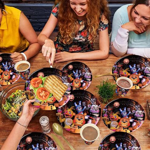 60 pcs Five Nights Birthday Party Supplies Disposable Tableware Include Plates,Cupsand Napkins for Kids Birthday Decorations (Serves 20） in Kuwait