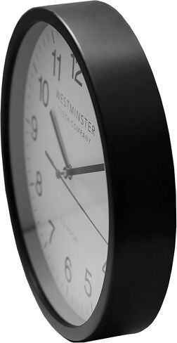 Always Home Westminster Clock Company 8" Wall Clock Ticking (Black 8 Inch Standard Quartz Wall Clock) in Saudi Arabia