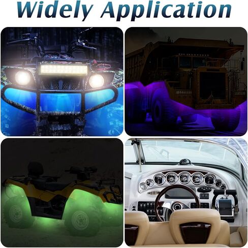 Treela 16 Pods RGB Rock Lights Multicolor Neon Underglow LED Flashing Lighting with Extension Wires with Remote Voice Mode Lighting Kit for Car SUV ATV UTV Truck Motorcycle in Saudi Arabia
