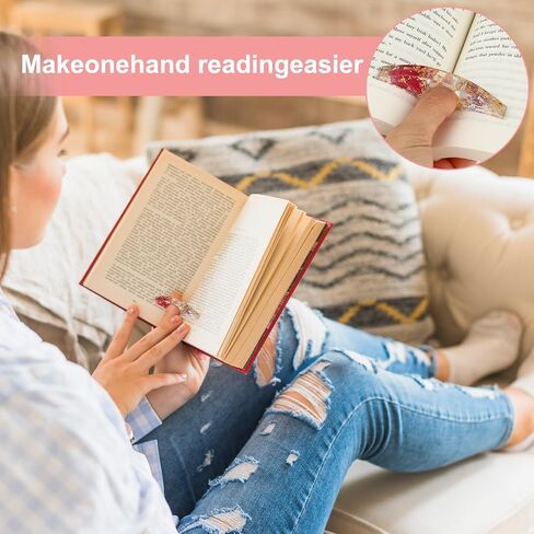 حامل صفحة كتاب الإبهام من سيبا، 4 قطع حامل صفحة بحلقة الإصبع محلية الصنع والإشارات المرجعية مع شرابات، أداة فتاحة كتاب خفيفة الوزن، حامل صفحة راتنج زهرة شخصية ملحقات كتب القراءة in Saudi Arabia