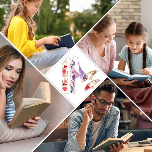 حامل صفحة كتاب الإبهام من سيبا، 4 قطع حامل صفحة بحلقة الإصبع محلية الصنع والإشارات المرجعية مع شرابات، أداة فتاحة كتاب خفيفة الوزن، حامل صفحة راتنج زهرة شخصية ملحقات كتب القراءة in Saudi Arabia