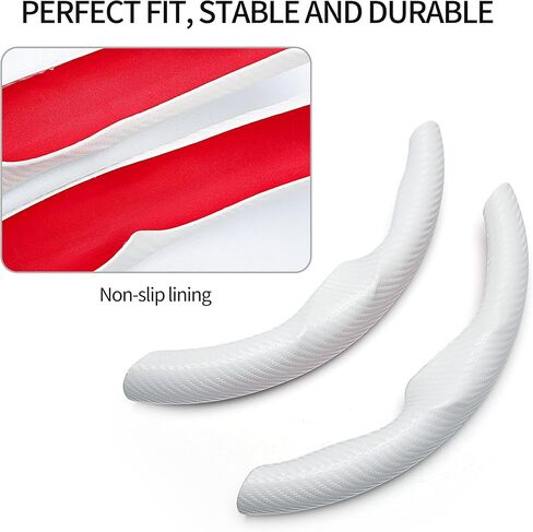 Carbon Fiber Steering Wheel Cover for Tesla Model 3/Y Steering Wheel Wrap Protector Anti-Slip Interior Compatible with Tesla Accessories (White) in Saudi Arabia
