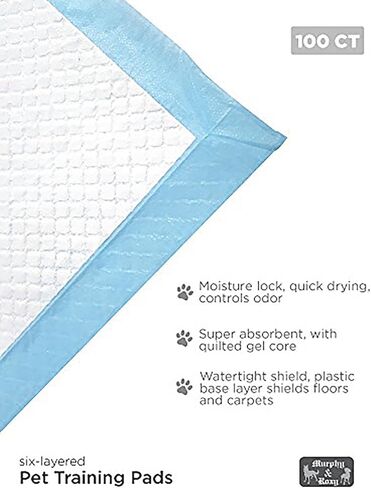 Murphy & Roxy Unscented Pet Training Pads 100 Pack XL - Super-Absorbent with Quilted Gel Core and Odor Control Technology 26 X 30 Inches (Extra Large) in Saudi Arabia