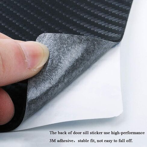XITER لسيارة دودج تشارجر 2011-2024 من ألياف الكربون الجلدية لعتبة باب السيارة لوحة حماية عتبات دخول الباب وملحقات قطع غيار السيارات 4 قطع - أحمر in Kuwait