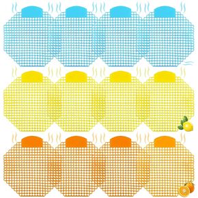 12 Pack Urinal Screen Deodorizer, 3D Anti-Splash Design, 3 Scents Ocean Lemon Orange, Long Lasting Odor Control Urinal Mats for Men Toilets Restroom Office School Mall Hotel Commercial Use in Kuwait