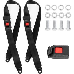 Universal Golf Cart Seat Belt Adjustable, 2 Pack Golf Cart Seat Lap Strap Belts Kit Universal Golf Cart Belt Kit Front Rear for Yamaha UTV EZGO, Club Car, Go Kart Not Include Bolts in Kuwait