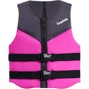 Gogokids Youth Swim Vest for Kids Teens Boys Girls 50-90 lbs & 75-125 lbs, Soft 3D Fabric Swim Jacket, Lightweight Pool Float Vest with Adjustable Straps for Swimming Boating Kayak Beach Water Sports in Kuwait