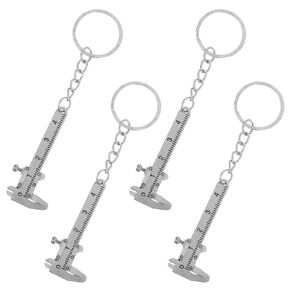 Ipetboom 4pcs Mini Pocket Caliper Keychain Set, Movable Vernier Caliper Precision Measuring Tools for Travel and Everyday Use, Metallic Portable Gauge in Kuwait
