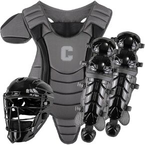 مجموعة معدات Cienfy Baseball Catcher للشباب - تتضمن خوذة، وواقي للصدر، وواقي للساق in Kuwait