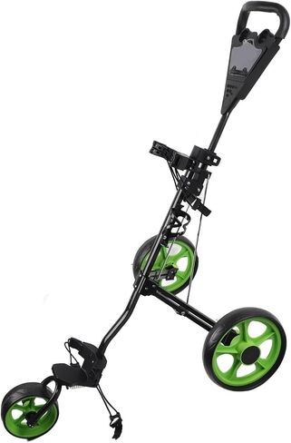 Push Cart Aluminum Frame with Quick Braking for Game Training Practice, for Bag Cart,3 Wheel Push, Accessory in Kuwait