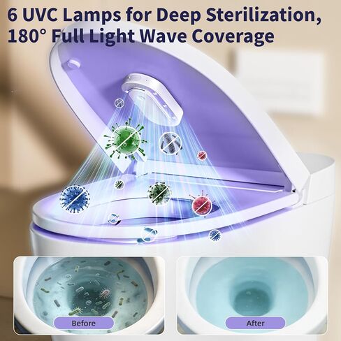 Automatic UV Toilet Freshener – Hands-Free Toilet Hygiene with Motion Sensor, 6 UV LEDs, Type-C Charging, 70-Day Battery, Fresh Bathroom (White) in Kuwait