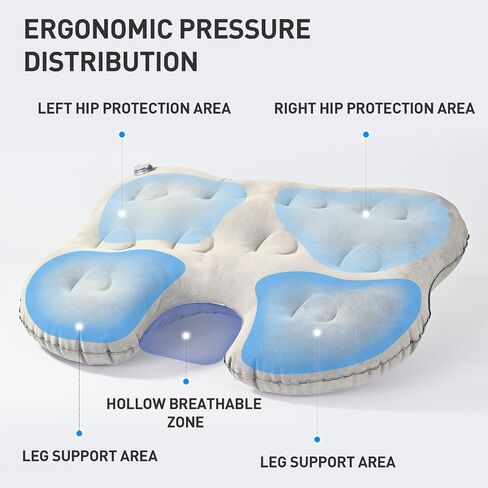Inflatable Stadium Seat Cushion: Portable & Lightweight Airplane Seat Cushion - Ideal for Office Chairs, School Bleachers, Stadium Seats, Wheelchairs, Ergonomic Travel Air Pad in Kuwait