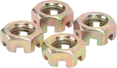 HUIOP M10 Hex Slotted Nuts Steel Alloy Zinc Plating Wheel Alxe Hub Castle Nut, Resistance Sturdy, Fit for 50-100cc Quad Dirt Bike ATV Go Kart, Easily Replace Rusty or Damaged Nuts in Kuwait