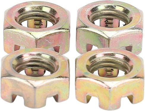 HUIOP M10 Hex Slotted Nuts Steel Alloy Zinc Plating Wheel Alxe Hub Castle Nut, Resistance Sturdy, Fit for 50-100cc Quad Dirt Bike ATV Go Kart, Easily Replace Rusty or Damaged Nuts in Kuwait