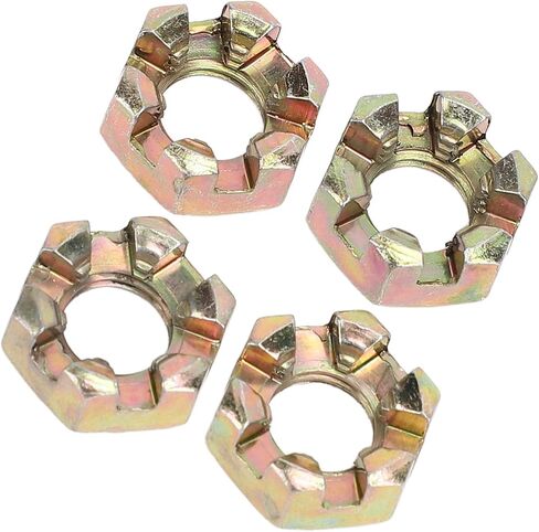 HUIOP M10 Hex Slotted Nuts Steel Alloy Zinc Plating Wheel Alxe Hub Castle Nut, Resistance Sturdy, Fit for 50-100cc Quad Dirt Bike ATV Go Kart, Easily Replace Rusty or Damaged Nuts in Kuwait