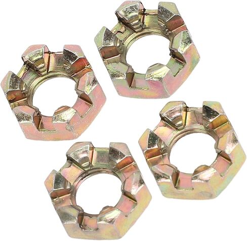 HUIOP M10 Hex Slotted Nuts Steel Alloy Zinc Plating Wheel Alxe Hub Castle Nut, Resistance Sturdy, Fit for 50-100cc Quad Dirt Bike ATV Go Kart, Easily Replace Rusty or Damaged Nuts in Kuwait