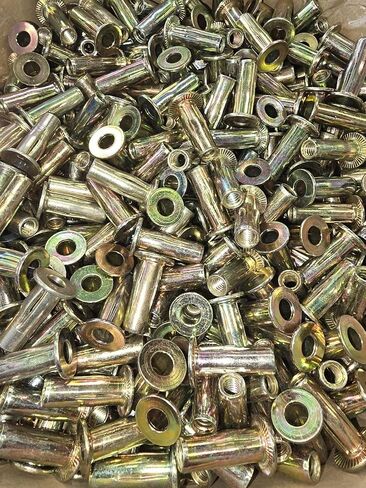 100 Steel Pre-Bulbed Cross Nuts Zinc Yellow (Plus Nuts/Threaded Inserts) in Kuwait
