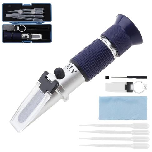 5-in-1 DEF Antifreeze Refractometer Coolant Tester Built-in ATC Hydrometer for Automotive Antifreeze, Diesel Exhaust Fluid, Ethylene Glycol or Propylene Glycol, Windshield Washer Fluid, Battery Acid in Kuwait
