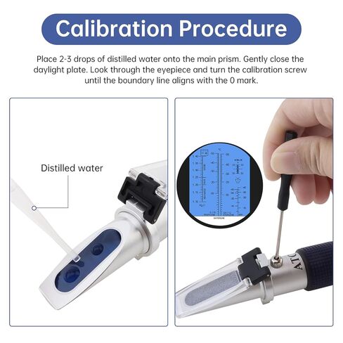 5-in-1 DEF Antifreeze Refractometer Coolant Tester Built-in ATC Hydrometer for Automotive Antifreeze, Diesel Exhaust Fluid, Ethylene Glycol or Propylene Glycol, Windshield Washer Fluid, Battery Acid in Kuwait