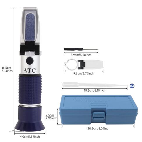 5-in-1 DEF Antifreeze Refractometer Coolant Tester Built-in ATC Hydrometer for Automotive Antifreeze, Diesel Exhaust Fluid, Ethylene Glycol or Propylene Glycol, Windshield Washer Fluid, Battery Acid in Kuwait