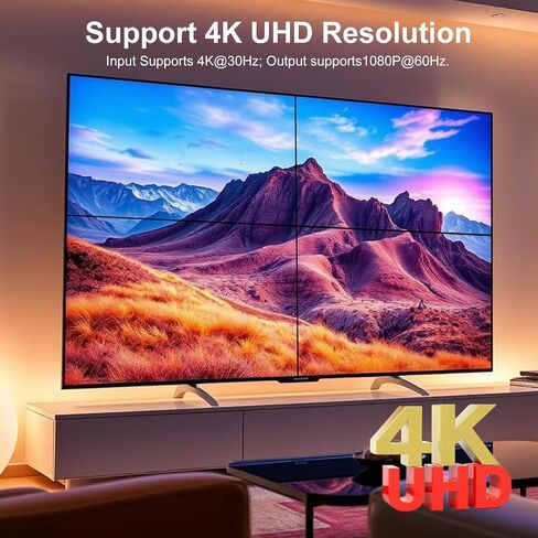 4K HDMl Video Wall Controller 2x2, 180° Rotate Video Wall Processor with IR Remote, 8 Splicing Modes 1x1 1x2 1x3 1x4 2x1 3x1 4x1, Combine 4 Screens into 1 Wall Display in Kuwait
