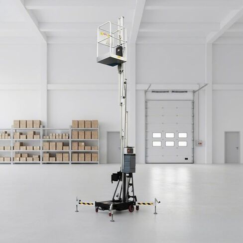 8m–12m Single Mast Aluminum Alloy Aerial Work Lift Electric Vertical Maintenance Platform for Warehouse Ceiling Repair Compact Portable Design Customizable in Kuwait