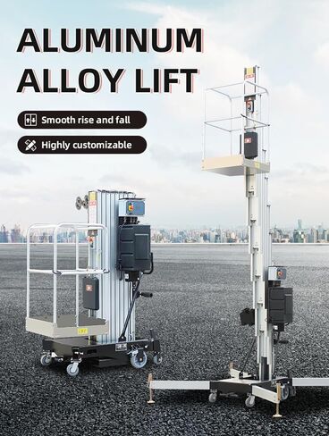 8m–12m Single Mast Aluminum Alloy Aerial Work Lift Electric Vertical Maintenance Platform for Warehouse Ceiling Repair Compact Portable Design Customizable in Kuwait