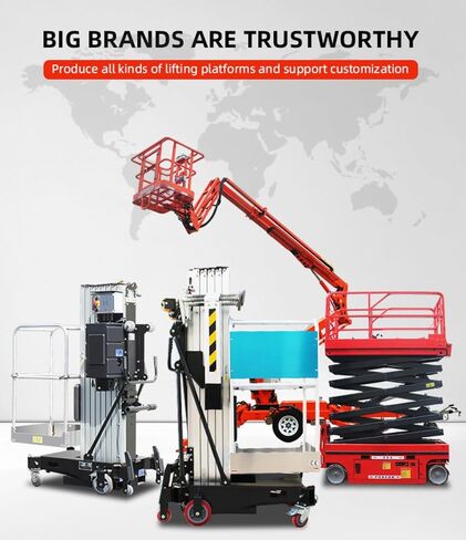 8m–12m Single Mast Aluminum Alloy Aerial Work Lift Electric Vertical Maintenance Platform for Warehouse Ceiling Repair Compact Portable Design Customizable in Kuwait